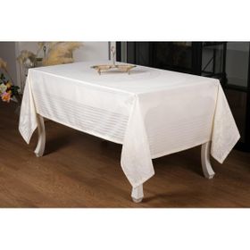 Finezza 160x220 cm Lida LüxJakar Bambu Kumaş Krem Masa Örtüsü