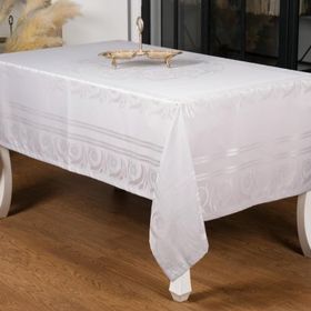 Finezza 160x220 cm Mona Lüx Jakar Bambu Kumaş Gri Dikdörtgen Masa Örtüsü