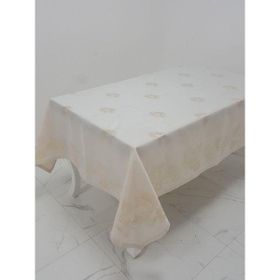 Finezza 160x220 cm Müge Lüx Jakar Kumaş Bej Dikdörtgen Masa Örtüsü