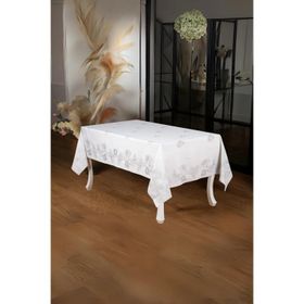 Finezza 160x220 cm Müge Lüx Jakar Kumaş Gri Dikdörtgen Masa Örtüsü