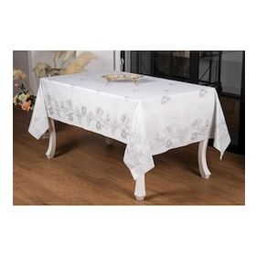 Finezza 160x220 cm Müge Lüx Jakar Kumaş Gri Dikdörtgen Masa Örtüsü