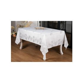 Finezza 160x220 cm Müge Lüx Jakar Kumaş Gri Dikdörtgen Masa Örtüsü