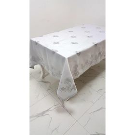 Finezza 160x220 cm Müge Lüx Jakar Kumaş Gri Dikdörtgen Masa Örtüsü