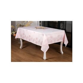 Finezza 160x220 cm Müge Lüx Jakar Kumaş Pudra Dikdörtgen Masa Örtüsü