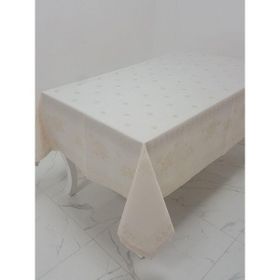 Finezza 160x220 cm Nilüfer Lüx Jakar Kumaş Bej Dikdörtgen Masa Örtüsü
