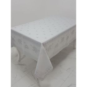 Finezza 160x220 cm Nilüfer Lüx Jakar Kumaş Gri Dikdörtgen Masa Örtüsü