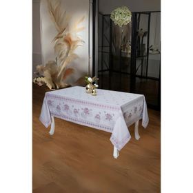 Finezza 160x220 cm Nilüfer Lüx Jakar Kumaş Mor Dikdörtgen Masa Örtüsü