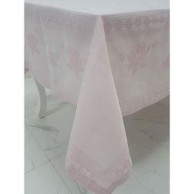 Finezza 160x220 cm Nilüfer Lüx Jakar Kumaş Pudra Dikdörtgen Masa Örtüsü