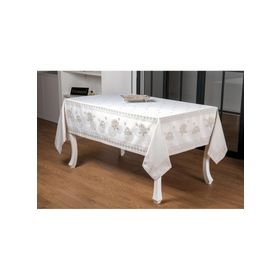 Finezza 160x220 cm Nilüfer Lüx Jakar Kumaş Taş Dikdörtgen Masa Örtüsü