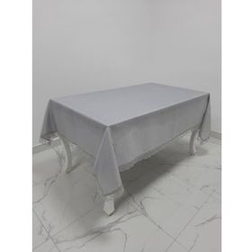 Finezza 160x220 cm Paris Jakarlı Kumaş Güpürlü Gri Dikdörtgen Masa Örtüsü