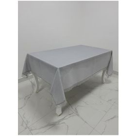 Finezza 160x220 cm Paris Jakarlı Kumaş Güpürlü Gri Dikdörtgen Masa Örtüsü