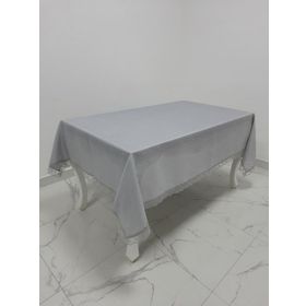 Finezza 160x220 cm Paris Jakarlı Kumaş Güpürlü Gri Dikdörtgen Masa Örtüsü