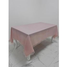 Finezza 160x220 cm Paris Jakarlı Kumaş Güpürlü Pudra Dikdörtgen Masa Örtüsü