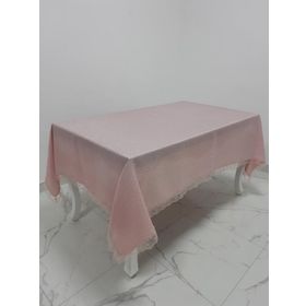 Finezza 160x220 cm Paris Jakarlı Kumaş Güpürlü Pudra Dikdörtgen Masa Örtüsü