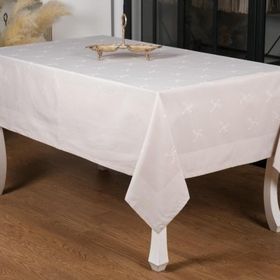 Finezza 160x220 cm Rana Lüx Jakar Polycotton Gri Kumaş Masa Örtüsü