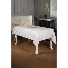 Finezza 160x220 cm Raya Lüx Jakar Bambu Kumaş Gri Masa Örtüsü