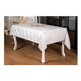 Finezza 160x220 cm Raya Lüx Jakar Bambu Kumaş Gri Masa Örtüsü