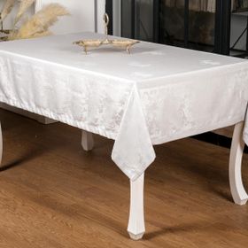 Finezza 160x220 cm Raya Lüx Jakar Bambu Kumaş Gri Masa Örtüsü