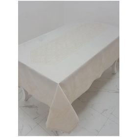 Finezza 160x220 cm Roma Lüx Jakar Kumaş Bej Dikdörtgen Masa Örtüsü