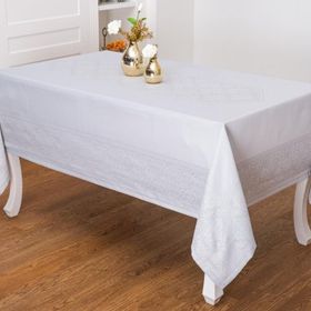 Finezza 160x220 cm Roma Lüx Jakar Kumaş Bej Dikdörtgen Masa Örtüsü