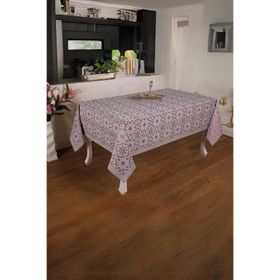 Finezza 160x220 cm Sare Lüx Jakar Kumaş Mor Dikdörtgen Masa Örtüsü
