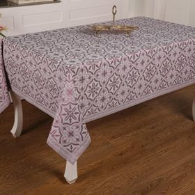Finezza 160x220 cm Sare Lüx Jakar Kumaş Mor Dikdörtgen Masa Örtüsü