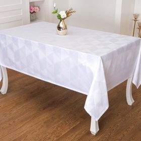Finezza 160x220 cm Viva Jakar Polyester Kumaş Beyaz Masa Örtüsü