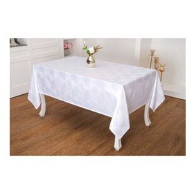 Finezza 160x220 cm Viva Jakar Polyester Kumaş Beyaz Masa Örtüsü