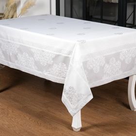 Finezza 160x220 cm Viyana Lüx Jakar Kumaş Gri Dikdörtgen Masa Örtüsü
