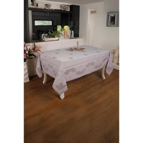 Finezza 160x220 cm Viyana Lüx Jakar Kumaş Mor Dikdörtgen Masa Örtüsü