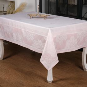Finezza 160x220 cm Viyana Lüx Jakar Kumaş Pudra Dikdörtgen Masa Örtüsü