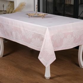 Finezza 160x220 cm Viyana Lüx Jakar Kumaş Pudra Dikdörtgen Masa Örtüsü