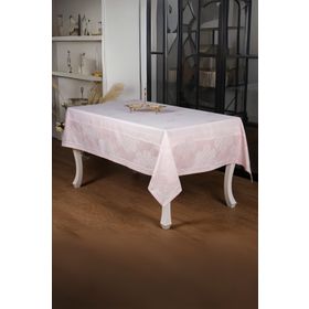 Finezza 160x220 cm Viyana Lüx Jakar Kumaş Pudra Dikdörtgen Masa Örtüsü