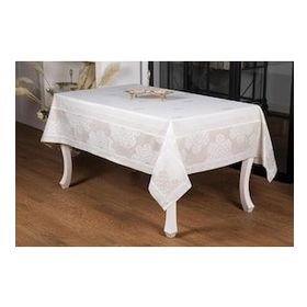 Finezza 160x220 cm Viyana Lüx Jakar Kumaş Taş Dikdörtgen Masa Örtüsü