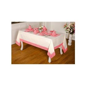 Finezza 160x230 cm 17 Parça 8 Kişilik Armine Pamuk Kumaş Krem Kırmızı Sofra Takımı