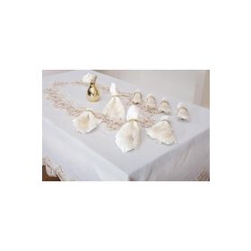 Finezza 160x230 cm 17 Parça 8 Kişilik Nihal Güpürlü Keten Krem Sofra Takımı