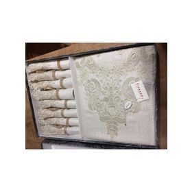Finezza 160x230 cm 17 Parça Venüs Dantelli Keten Bej 8 Kişilik Sofra Takımı