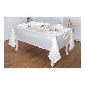 Finezza 160x230 cm 34 Parça 8 Kişilik Afife Kadife Kreme Krem Sofra Takımı