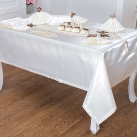 Finezza 160x230 cm 34 Parça 8 Kişilik Afife Kadife Kreme Krem Sofra Takımı