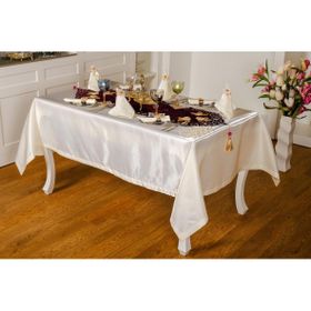 Finezza 160x230 cm 8 Kişilik 26 Parça Mina Kadife Kumaş Kreme Mor Sofra Takımı