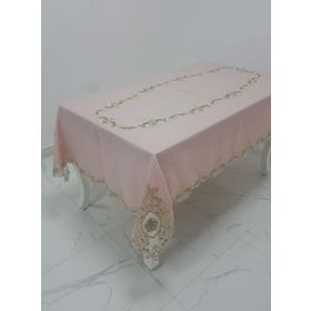 Finezza 160x230 cm Anka Lüx Dantelli Simli Keten Kumaş Pudra Masa Örtüsü