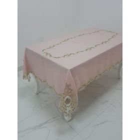 Finezza 160x230 cm Anka Lüx Dantelli Simli Keten Kumaş Pudra Masa Örtüsü