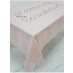 Finezza 160x230 cm Beril Lüx Dantelli Keten Kumaş Pudra Masa Örtüsü