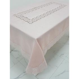 Finezza 160x230 cm Beril Lüx Dantelli Keten Kumaş Pudra Masa Örtüsü