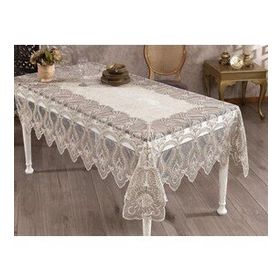 Finezza 160x230 cm Cherie Dantelli Kadife Krem Dikdörtgen Masa Örtüsü