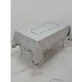 Finezza 160x230 cm Nergis Lüx Jakar Bordürlü Keten Kumaş Gri Dikdörtgen Masa Örtüsü