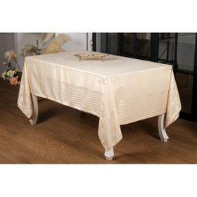 Finezza 160x280 cm Lida Lüx Jakar BambuKumaş Bej Masa Örtüsü