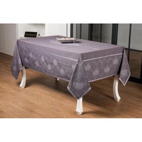 Finezza 160x300 cm Aslı Lüx Jakar Polycotton TP Kumaş Füme Masa Örtüsü
