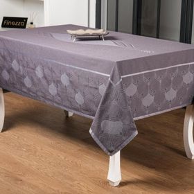 Finezza 160x300 cm Aslı Lüx Jakar Polycotton TP Kumaş Füme Masa Örtüsü