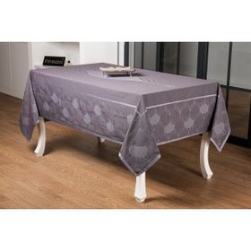 Finezza 160x300 cm Aslı Lüx Jakar Polycotton TP Kumaş Füme Masa Örtüsü